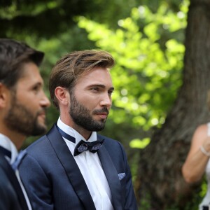 Exclusif - Cérémonie du mariage de Christophe Beaugrand et de Ghislain Gerin au Domaine de Blanche Fleur à Châteauneuf-de-Gadagne le 28 juillet 2018. © Dominique Jacovides/Bestimage