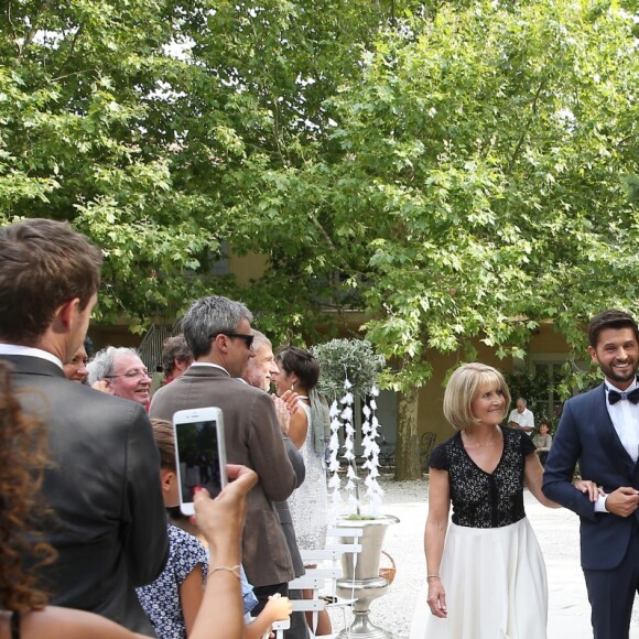 Exclusif - Cérémonie du mariage de Christophe Beaugrand et de Ghislain Gerin au Domaine de Blanche Fleur à Châteauneuf-de-Gadagne le 28 juillet 2018. © Dominique Jacovides/Bestimage