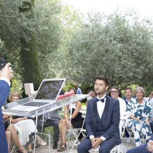 Exclusif - Cérémonie du mariage de Christophe Beaugrand et de Ghislain Gerin au Domaine de Blanche Fleur à Châteauneuf-de-Gadagne le 28 juillet 2018. © Marwan Moussa/Bestimage