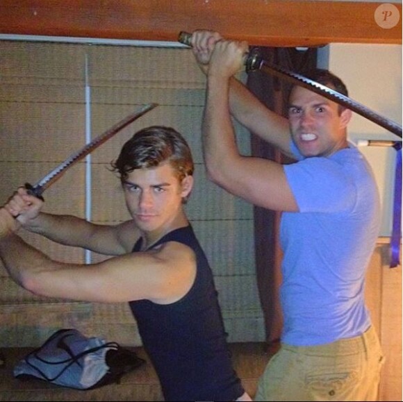 Blake Knight et Garrett Clayton. Photo postée par le chéri de l'acteur sur Instagram. Août 2018.