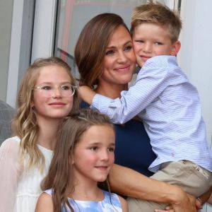 Jennifer Garner avec ses enfants Samuel, Violet et Seraphina - L'actrice reçoit son étoile sur le Walk Of Fame à Hollywood, Los Angeles, le 20 août 2018.