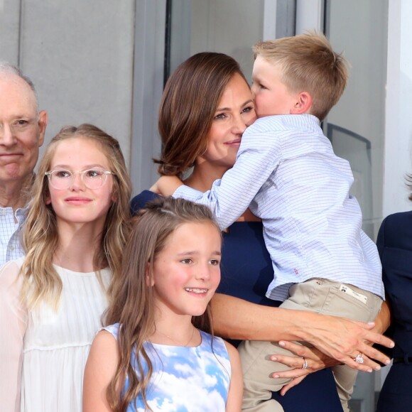 Jennifer Garner avec ses enfants Samuel, Violet et Seraphina - L'actrice reçoit son étoile sur le Walk Of Fame à Hollywood, Los Angeles, le 20 août 2018.