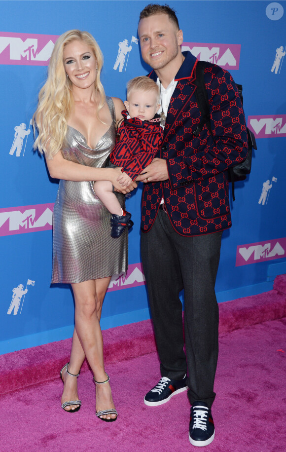 Heidi Montag avec son mari Spencer Pratt et son fils Gunner - Les célébrités arrivent aux 2018 MTV Video Music Awards à New York, le 20 août 2018