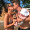April Love Geary, Robin Thicke et leur fille Mia (6 mois). Juillet 2018.