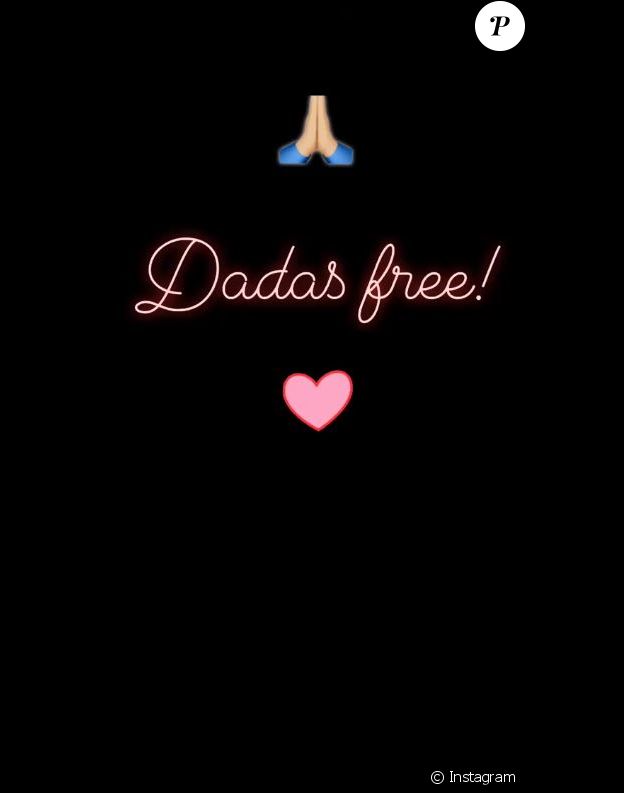 Patricia Vinces, l'ex-compagne de Booba et mère de ses deux enfants Luna et Omar, réagit à la libération du rappeur sur Instagram le 23 août 2018.