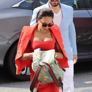 Exclusif - Mel B et son coiffeur Gary Madatyan arrivent au tribunal de Los Angeles le 4 juin 2018.