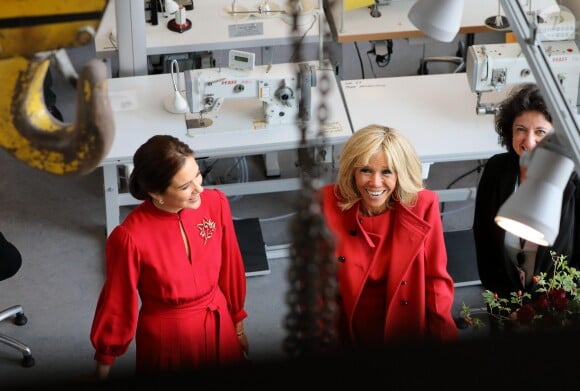 Brigitte Macron et la princesse Mary de Danemark lors de leur visite à l'Académie royale danoise des beaux-arts (Ecole de design) à Copenhague le 28 août 2018 dans le cadre de la visite d'Etat du couple présidentiel français au Danemark. © Dominique Jacovides / Bestimage