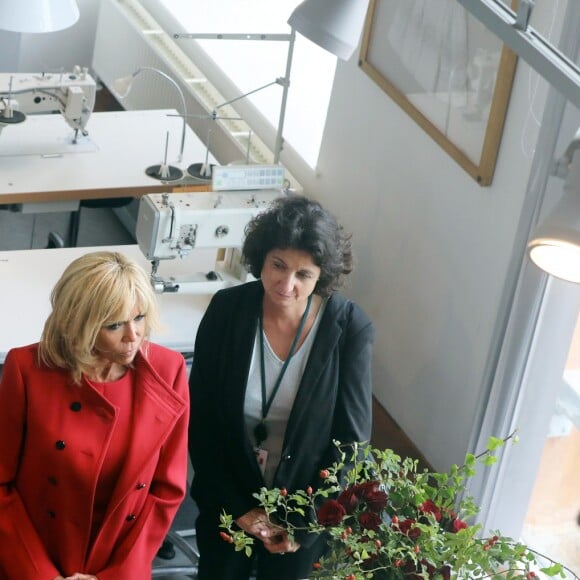 Brigitte Macron et la princesse Mary de Danemark lors de leur visite à l'Académie royale danoise des beaux-arts (Ecole de design) à Copenhague le 28 août 2018 dans le cadre de la visite d'Etat du couple présidentiel français au Danemark. © Dominique Jacovides / Bestimage