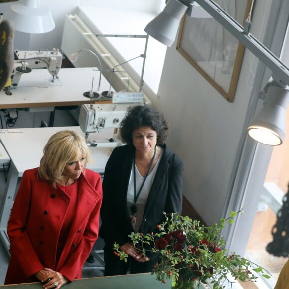 Brigitte Macron et la princesse Mary de Danemark lors de leur visite à l'Académie royale danoise des beaux-arts (Ecole de design) à Copenhague le 28 août 2018 dans le cadre de la visite d'Etat du couple présidentiel français au Danemark. © Dominique Jacovides / Bestimage