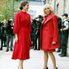 Brigitte Macron et la princesse Mary de Danemark lors de leur visite à l'Académie royale danoise des beaux-arts (Ecole de design) à Copenhague le 28 août 2018 dans le cadre de la visite d'Etat du couple présidentiel français au Danemark. © Dominique Jacovides / Bestimage