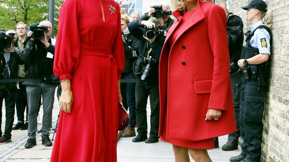 Brigitte Macron et la princesse Mary de Danemark : Un tandem stylé rouge passion