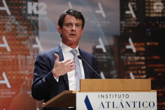 Manuel Valls lors du 3ème forum Atlantic à Madrid le 28 juin 2018.