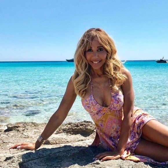 Cathy Guetta sur l'île de Formentera, le 22 juin 2018