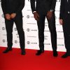 Memphis Depay, Paul Pogba et Henrikh Mkhitaryan - Photocall du dîner de gala "The United for UNICEF" au stade Old Trafford à Manchester, le 31 octobre 2016.