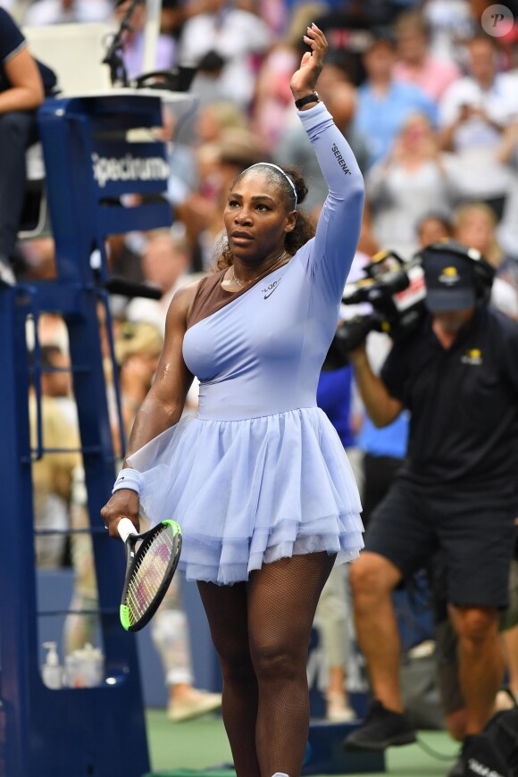 Match de Serena Williams contre Kaia Kanepi à l'US Open au Billie Jean King center à New York le 2 septembre 2018.