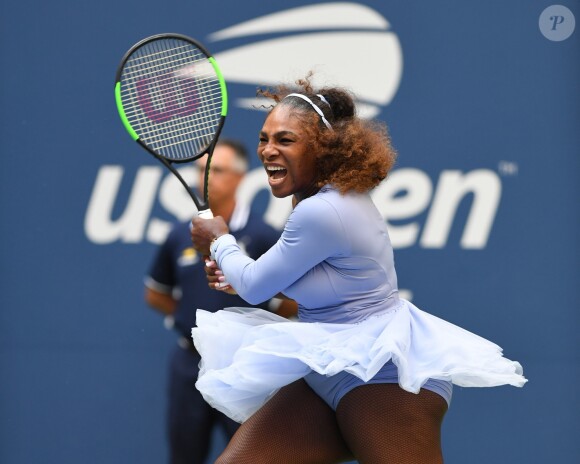 Match de Serena Williams contre Kaia Kanepi à l'US Open au Billie Jean King center à New York le 2 septembre 2018.