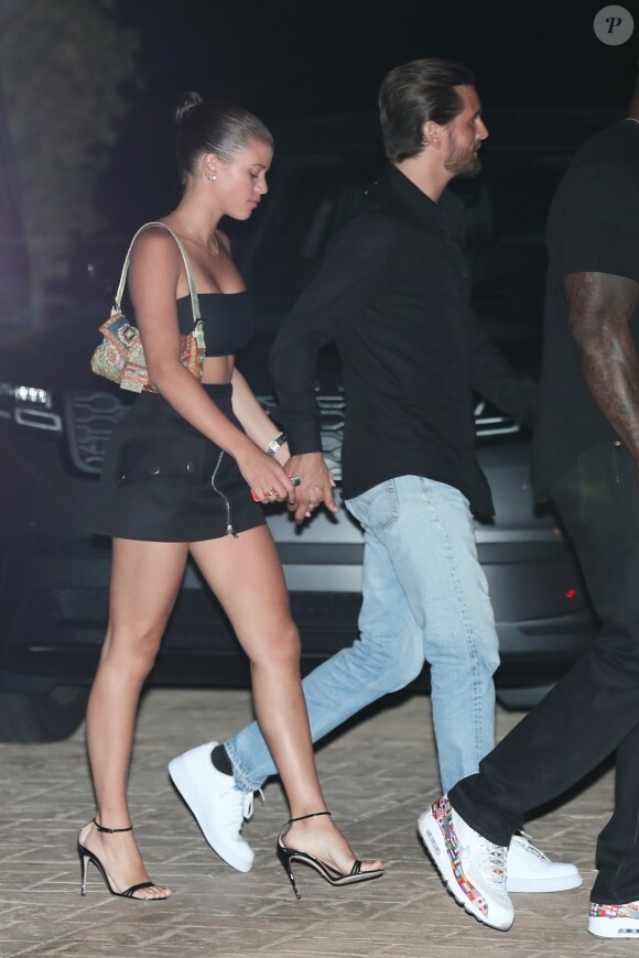 Sofia Richie et son compagnon Scott Disick sont allés dîner au restaurant Nobu à Malibu, le 31 aout 2018.