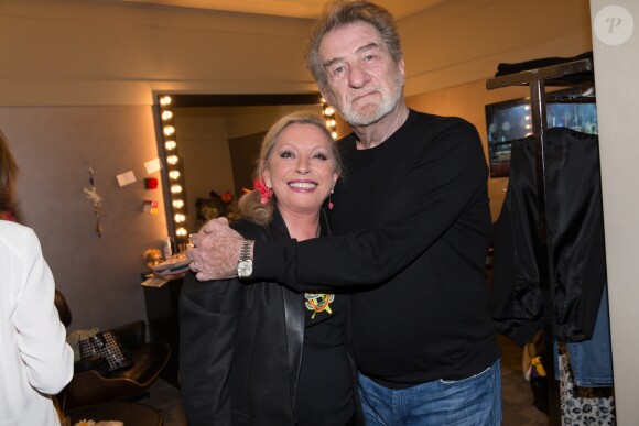 Exclusif - Véronique Sanson et Eddy Mitchell en loge lors du concert de Véronique Sanson à l'Olympia à Paris, le 14 février 2015.