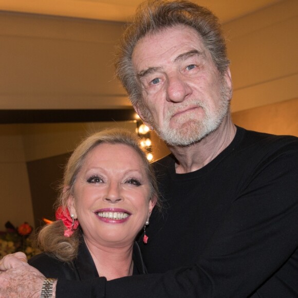 Exclusif - Véronique Sanson et Eddy Mitchell en loge lors du concert de Véronique Sanson à l'Olympia à Paris, le 14 février 2015.