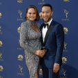 John Legend et sa femme Chrissy Teigen au 70ème Primetime Emmy Awards au théâtre Microsoft à Los Angeles, le 17 septembre 2018.