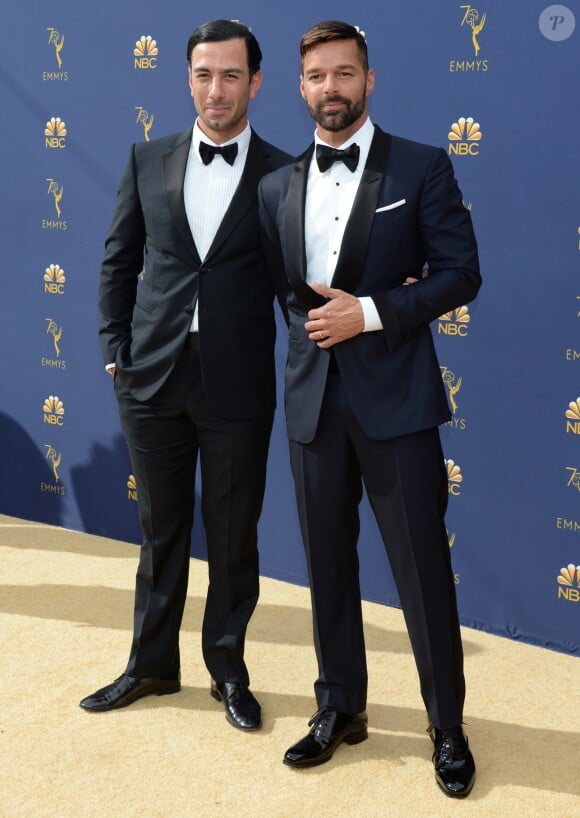 Ricky Martin et son mari Jwan Yosef au 70ème Primetime Emmy Awards au théâtre Microsoft à Los Angeles, le 17 septembre 2018.
