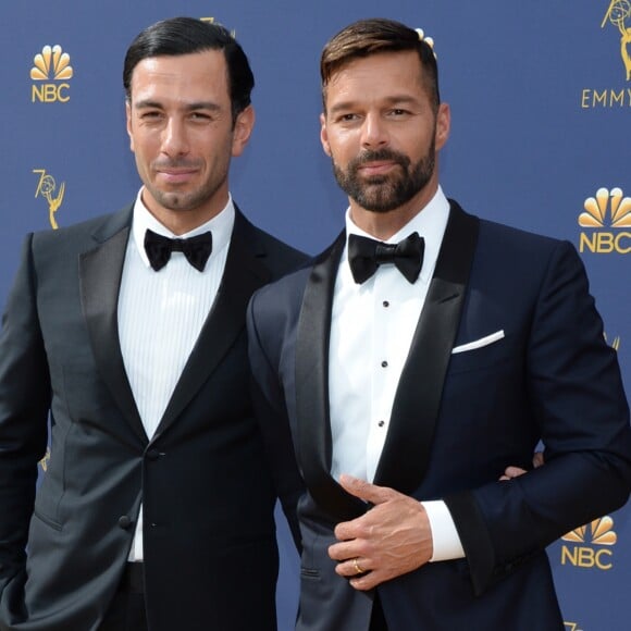 Ricky Martin et son mari Jwan Yosef au 70ème Primetime Emmy Awards au théâtre Microsoft à Los Angeles, le 17 septembre 2018.