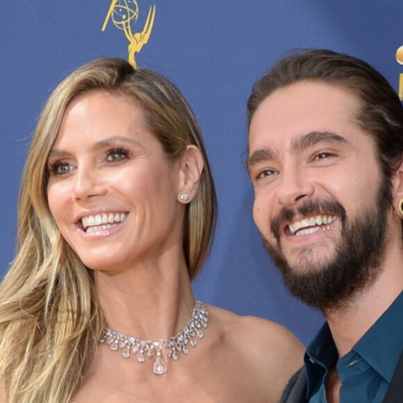 Heidi Klum et son compagnon Tom Kaulitz au 70ème Primetime Emmy Awards au théâtre Microsoft à Los Angeles, le 17 septembre 2018.