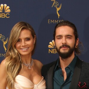 Heidi Klum et son compagnon Tom Kaulitz au 70ème Primetime Emmy Awards au théâtre Microsoft à Los Angeles, le 17 septembre 2018.