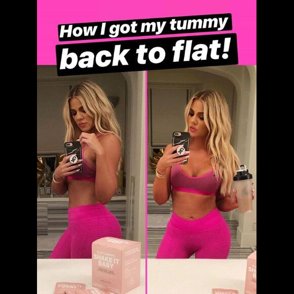 Khloé Kardashian expose sa silhouette post-grossesse sur Instagram le 18 septembre 2018.