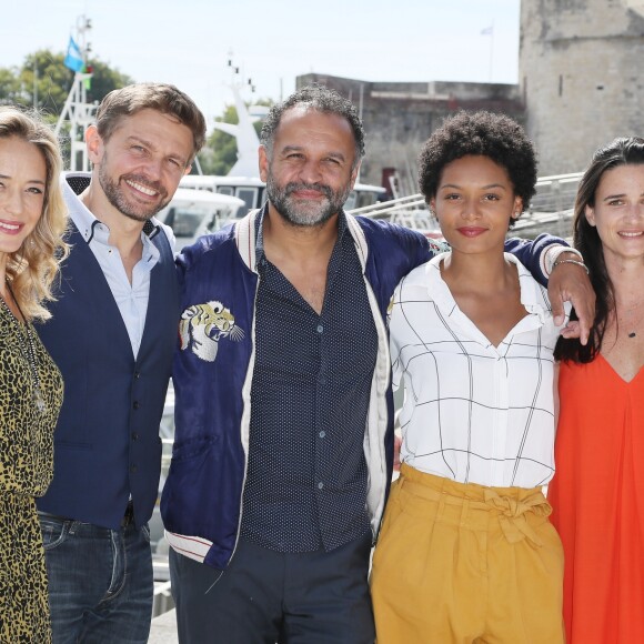 Hélène De Fougerolles, Aliocha Itovitch, Yannig Samot, Philypa Phoenix, Clothilde Jamin pour la série télévisée "Balthazar" au photocall du troisième jour du festival international du film de La Rochelle, France, le 14 septembre 2018. © Patrick Bernard/Bestimage