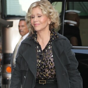 Jane Fonda arrive à l'émission The Late Show with Stephen Colbert à New York, le 19 septembre 2018