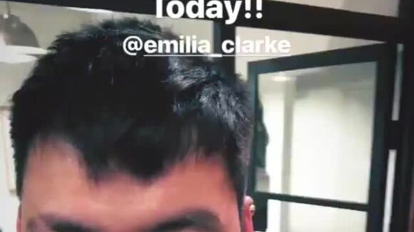 Emilia Clarke, fière de son tatouage "Game of Thrones" chez le tatoueur star Dr.Woo, sur Instagram, le 20 septembre 2018.