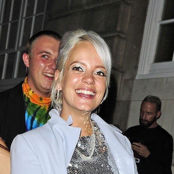 Lily Allen arrive à la soirée "Love Magazine" au club "Loulou's" lors de la London Fashion Week à Londres, le 17 septembre 2018.