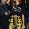 Nabilla Benattia  au défilé Versace - Collection Prêt-à-Porter Printemps/Eté 2019" lors de la Fashion Week de Milan (MLFW) le 21 septembre 2018.
