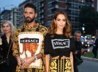 Nabilla Benattia et Thomas Vergara au défilé Versace, avec Bella et Gigi Hadid