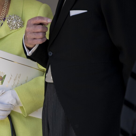 La reine Elizabeth II lors du mariage du prince Harry et de Meghan Markle au château de Windsor, le 19 mai 2018.