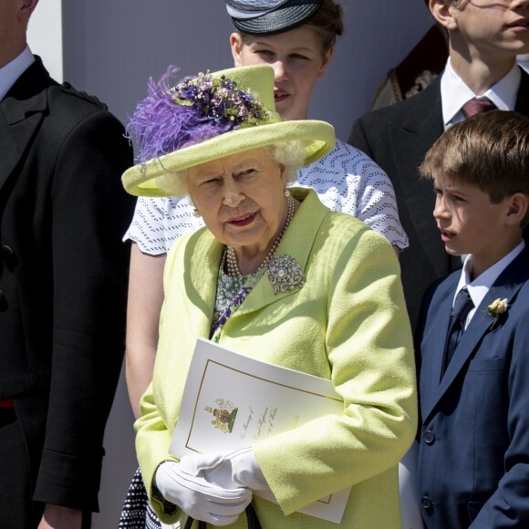 La reine Elizabeth II lors du mariage du prince Harry et de Meghan Markle au château de Windsor, le 19 mai 2018.