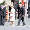 La reine Elizabeth II et le duc d'Edimbourg au mariage de Zara Phillips le 30 juillet 2011 à Edimbourg.