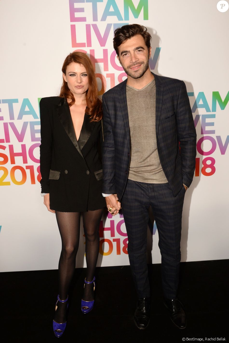 Elodie Frégé et son compagnon Gian Marco Tavani - Photocall du Etam