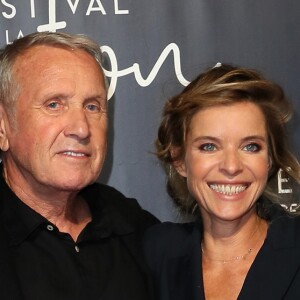 Yves Rénier et sa fille Samantha à la projection du téléfilm "Jacqueline Sauvage : c'était lui ou moi" au Festival de la Fiction TV de La Rochelle, le 13 septembre 2018. © Patrick Bernard/Bestimage