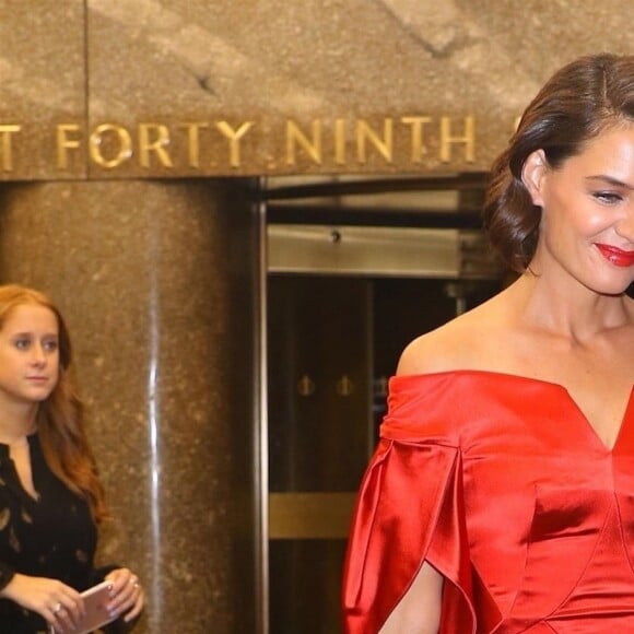 Katie Holmes à la sortie du Rainbow Room à New York, le 20 septembre 2018.