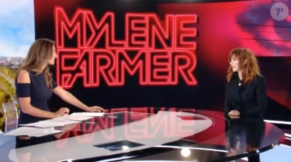 Mylène Farmer invitée d'Anne-Claire Coudray pour le JT de TF1, dimanche 30 septembre 2018.