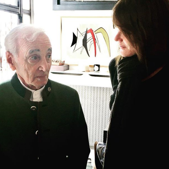 Carla Bruni et Charles Aznavour. Photo postée par la chanteuse sur son compte Instagram en mars 2018.