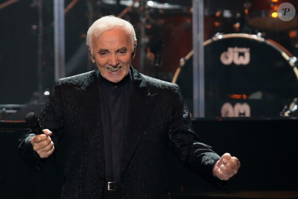 Charles Aznavour en concert au "Crocus City Hall" à Moscou, le 3 octobre 2014