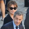 Carla Bruni Sarkozy et Nicolas Sarkozy - Arrivées à l'hommage national à Charles Aznavour à l'Hôtel des Invalides à Paris. Le 5 octobre 2018 © Jacovides-Moreau / Bestimage