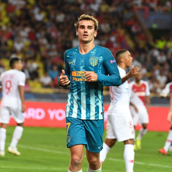 Antoine Griezmann - Match de football entre l'AS Monaco et l'Atlético de Madrid lors de la 1ère journée de Ligue des champions au stade Louis-II à Monaco le 18 septembre 2018. L'Atlético de Madrid a battu l'AS Monaco sur le score de 2 buts à 1. © Lionel Urman/Bestimage  Soccer match between AS Monaco and Atlético de Madrid on the 1st day of the UEFA Champions League at Stade Louis-II in Monaco on 18 September 2018. Atlético de Madrid defeated AS Monaco on the score of 2 goals to 118/09/2018 - 
