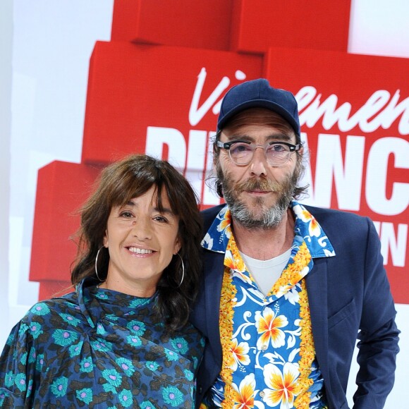 Exclusif - Romane Bohringer et Philippe Rebbot - Enregistrement de l'émission "Vivement Dimanche" au Studio Gabriel à Paris, qui sera diffusée le 23 septembre sur France 2. Le 17 septembre 2018 © Guillaume Gaffiot / Bestimage