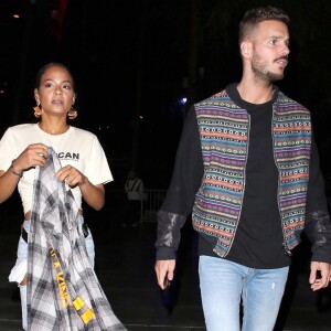 Christina Milian et son compagnon Matt Pokora (M. Pokora) à leur arrivée au concert de Drake et Migos à Los Angeles. Le 14 octobre 2018.