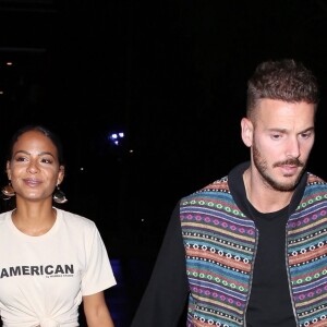 Christina Milian et son compagnon Matt Pokora (M. Pokora) à leur arrivée au concert de Drake et Migos à Los Angeles. Le 14 octobre 2018.