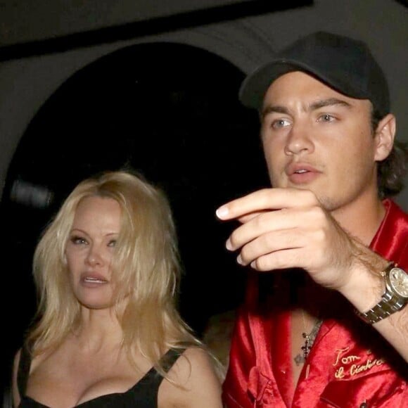 Pamela Anderson et son fils Brandon sont allés dîner au restaurant Craig à West Hollywood. Le 26 mars 2018.